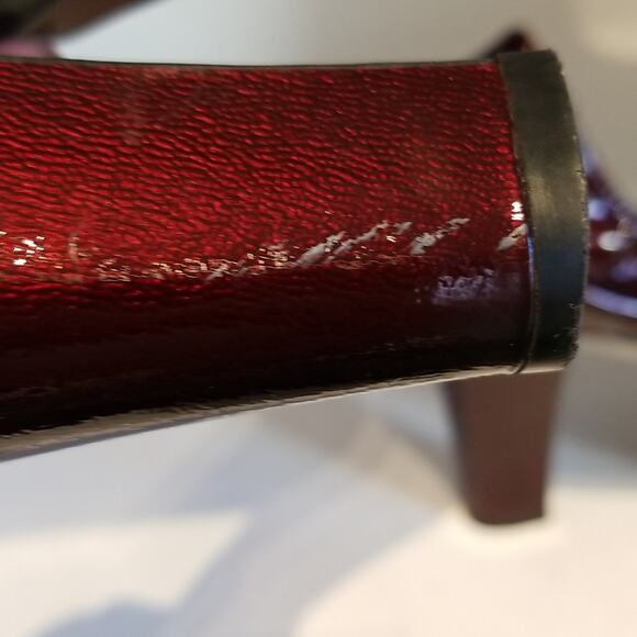 BCBGirls Dark Red Leather Ballet Pumps Round Toe Elastic Pumps Women's Size 9 - Picture 13 of 13